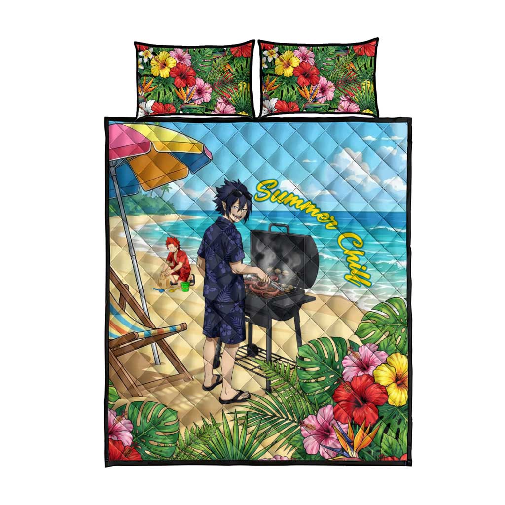 Tamaki Amajiki Summer Chill Quilt Bed Set Tropical Anime Beach Scene