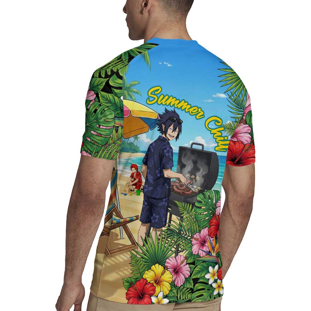 Tamaki Amajiki Summer Chill Rugby Jersey Tropical Anime Beach Scene