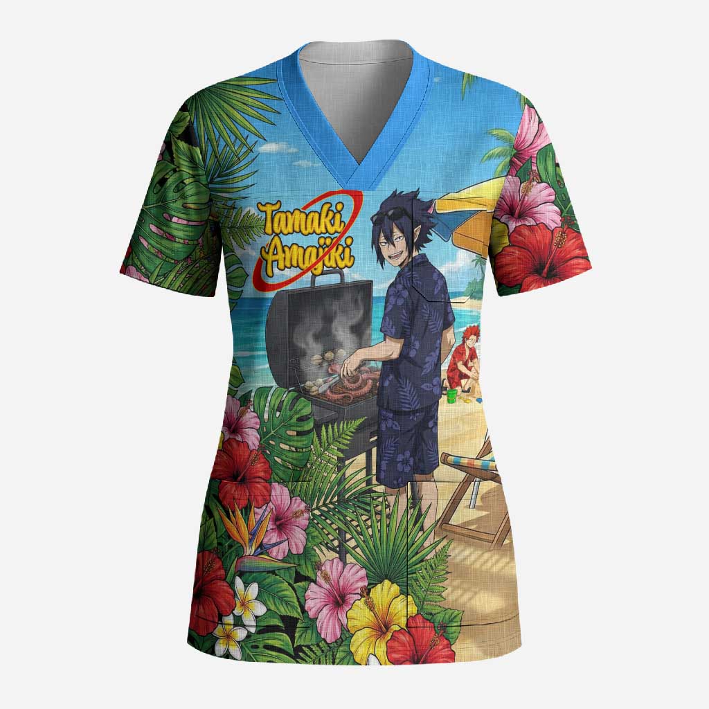 Tamaki Amajiki Summer Chill Scrub Top Tropical Anime Beach Scene