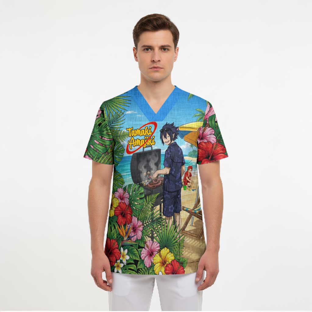 Tamaki Amajiki Summer Chill Scrub Top Tropical Anime Beach Scene