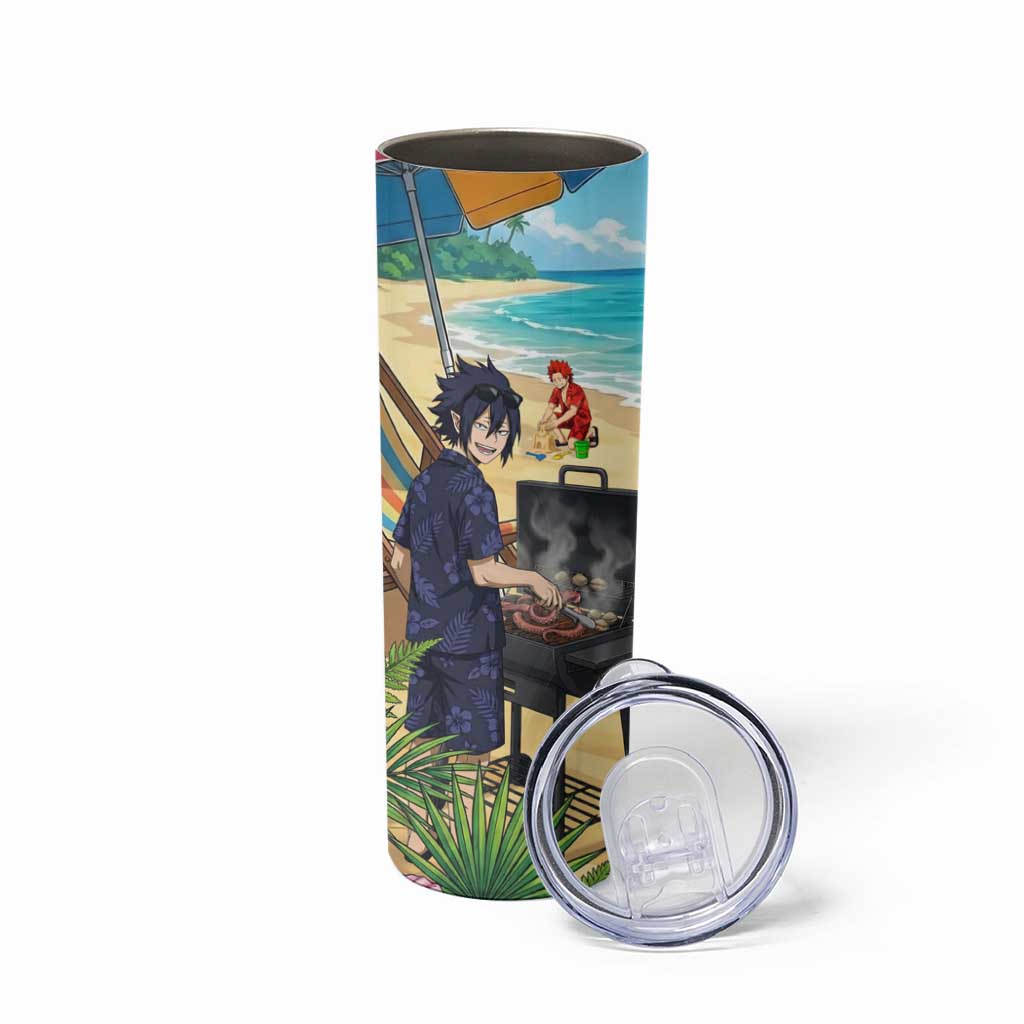 Tamaki Amajiki Summer Chill Skinny Tumbler Tropical Anime Beach Scene