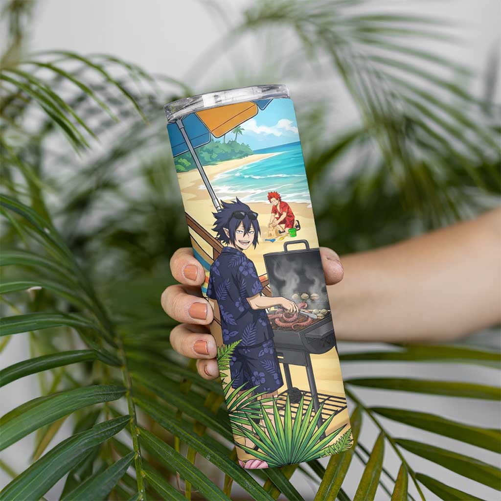 Tamaki Amajiki Summer Chill Skinny Tumbler Tropical Anime Beach Scene
