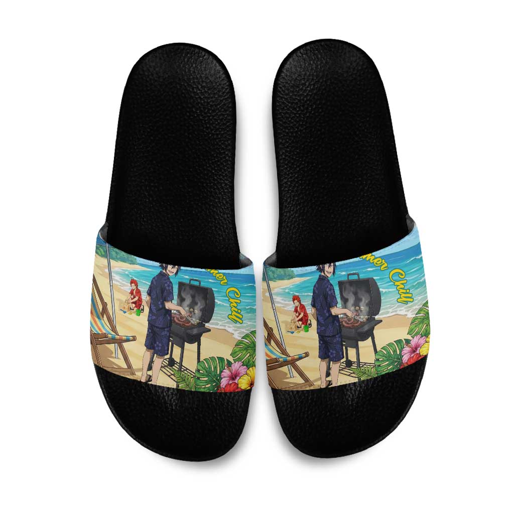 Tamaki Amajiki Summer Chill Slide Sandals Tropical Anime Beach Scene