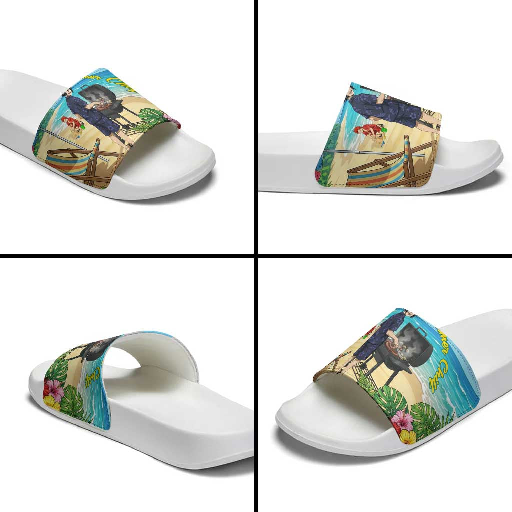 Tamaki Amajiki Summer Chill Slide Sandals Tropical Anime Beach Scene