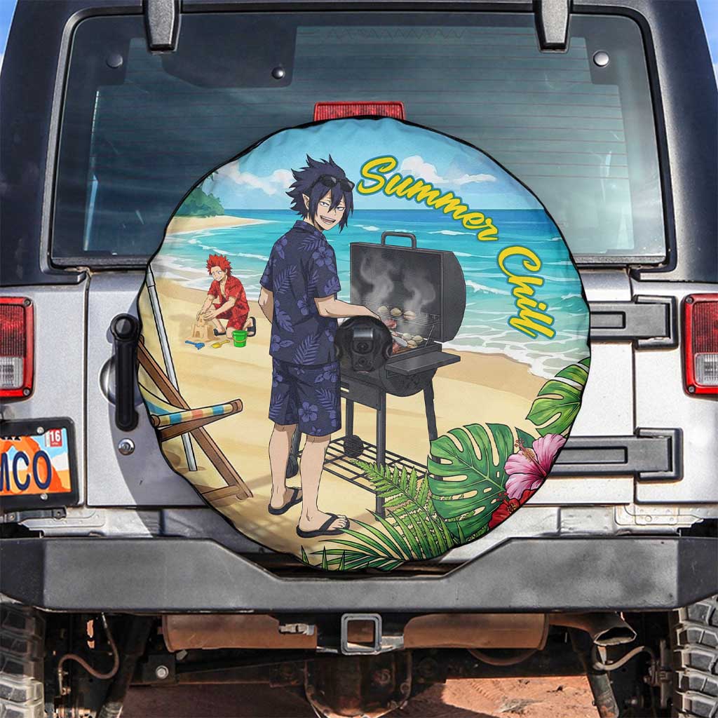 Tamaki Amajiki Summer Chill Spare Tire Cover Tropical Anime Beach Scene