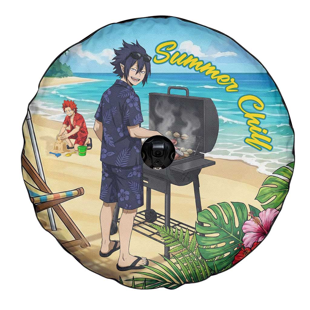 Tamaki Amajiki Summer Chill Spare Tire Cover Tropical Anime Beach Scene