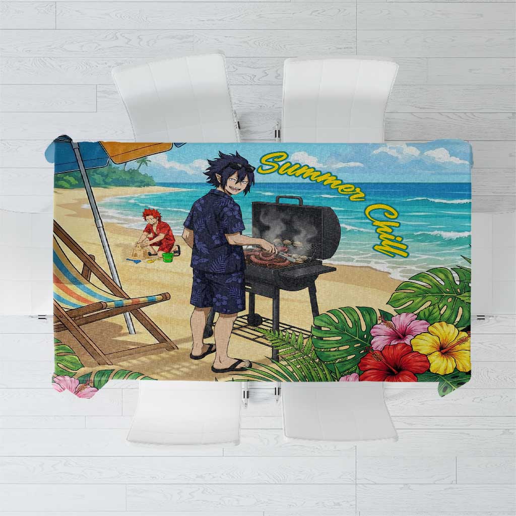 Tamaki Amajiki Summer Chill Tablecloth Tropical Anime Beach Scene