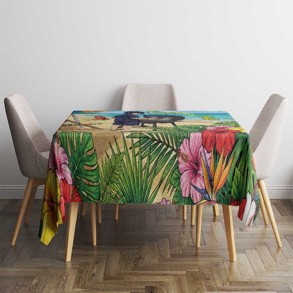 Tamaki Amajiki Summer Chill Tablecloth Tropical Anime Beach Scene