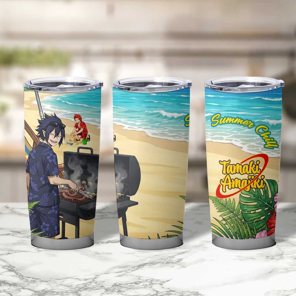 Tamaki Amajiki Summer Chill Tumbler Cup Tropical Anime Beach Scene