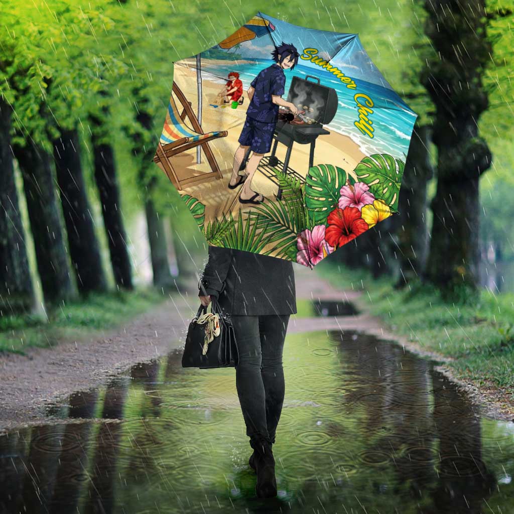 Tamaki Amajiki Summer Chill Umbrella Tropical Anime Beach Scene