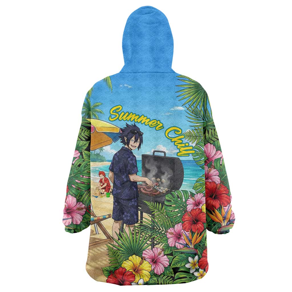 Tamaki Amajiki Summer Chill Wearable Blanket Hoodie Tropical Anime Beach Scene
