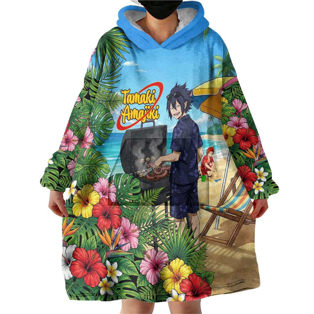 Tamaki Amajiki Summer Chill Wearable Blanket Hoodie Tropical Anime Beach Scene