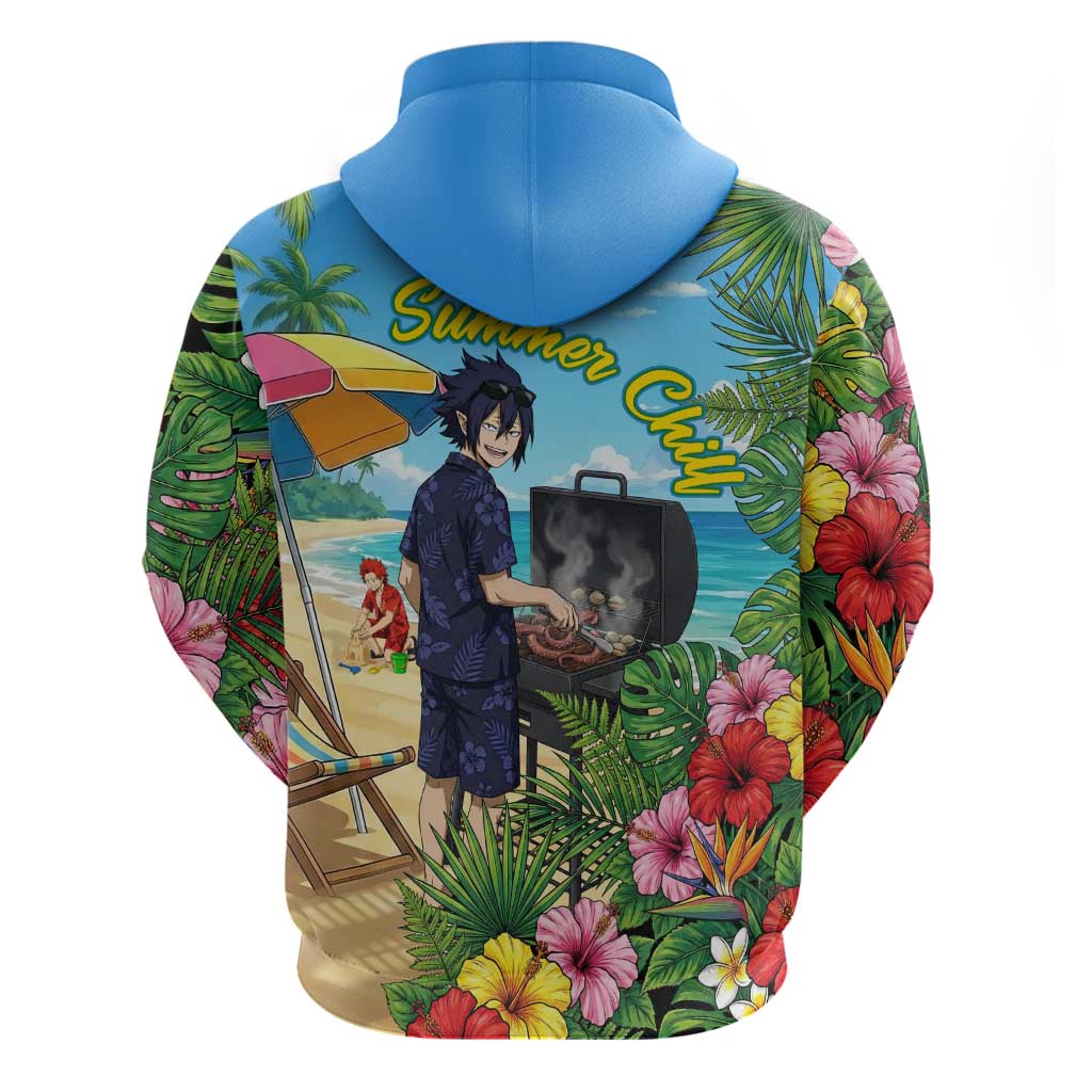 Tamaki Amajiki Summer Chill Zip Hoodie Tropical Anime Beach Scene