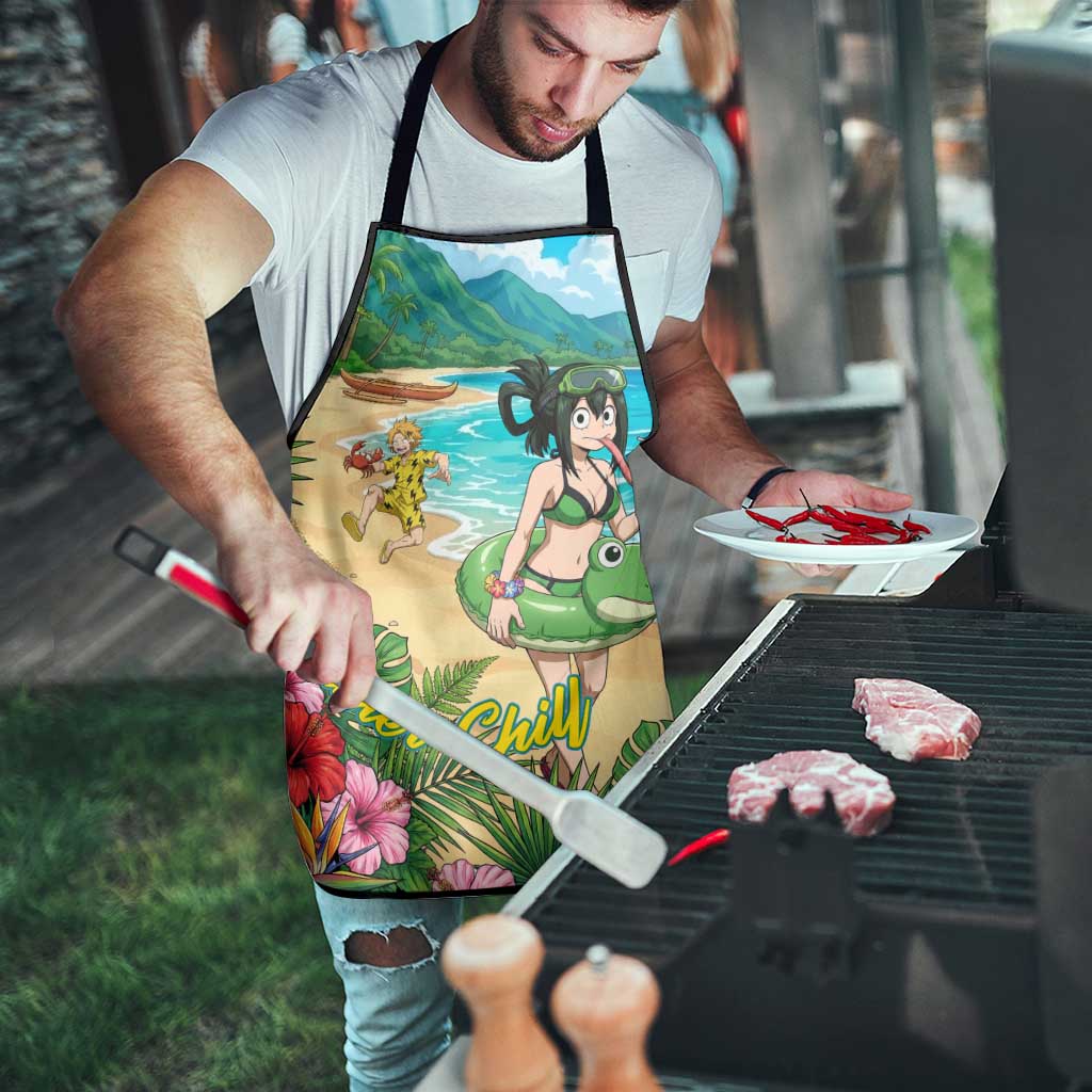 Tsuyu Asui Summer Chill Apron Tropical Anime Vacation Art