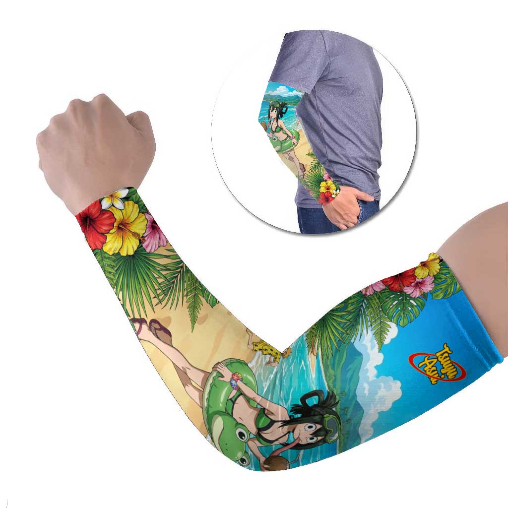 Tsuyu Asui Summer Chill Arm Sleeves Tropical Anime Vacation Art
