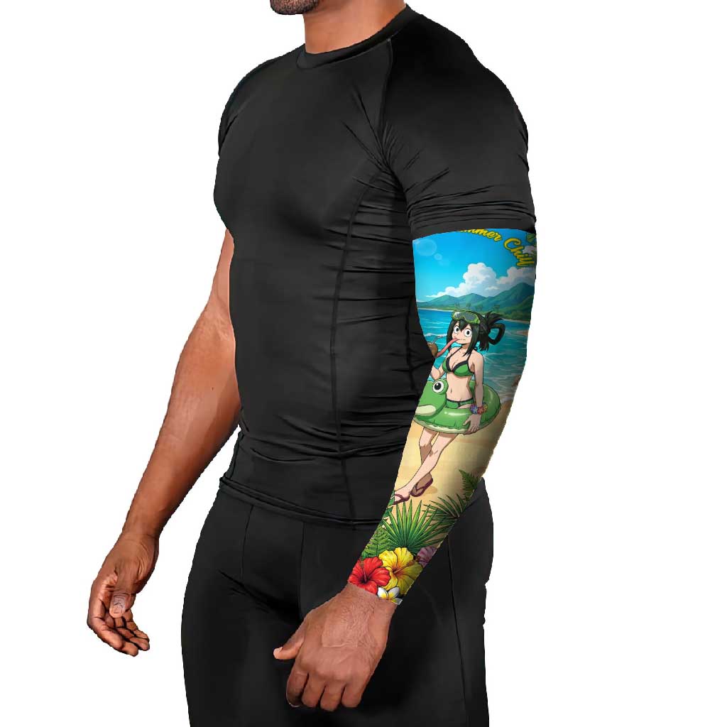 Tsuyu Asui Summer Chill Arm Sleeves Tropical Anime Vacation Art