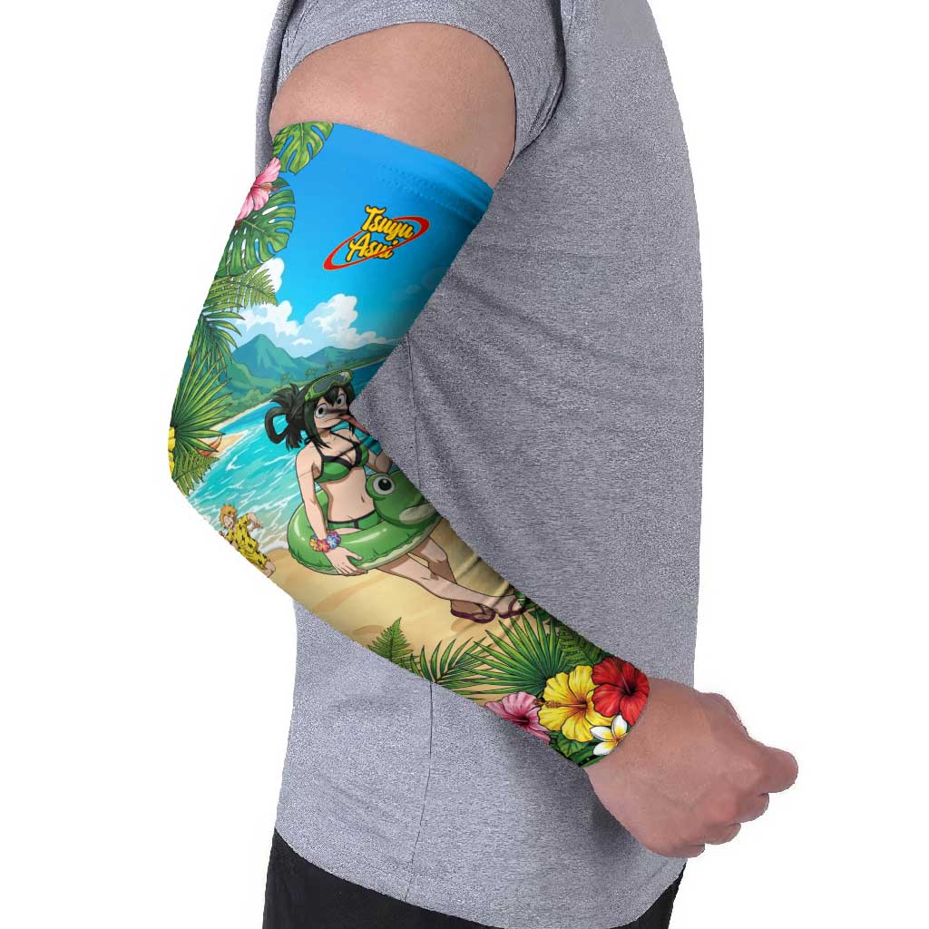Tsuyu Asui Summer Chill Arm Sleeves Tropical Anime Vacation Art