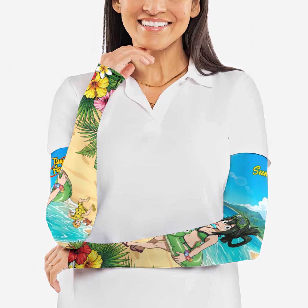 Tsuyu Asui Summer Chill Arm Sleeves Tropical Anime Vacation Art