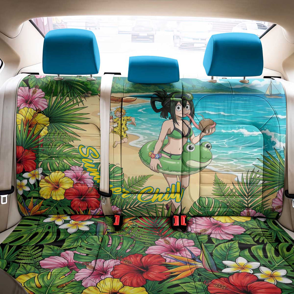 Tsuyu Asui Summer Chill Back Car Seat Cover Tropical Anime Vacation Art