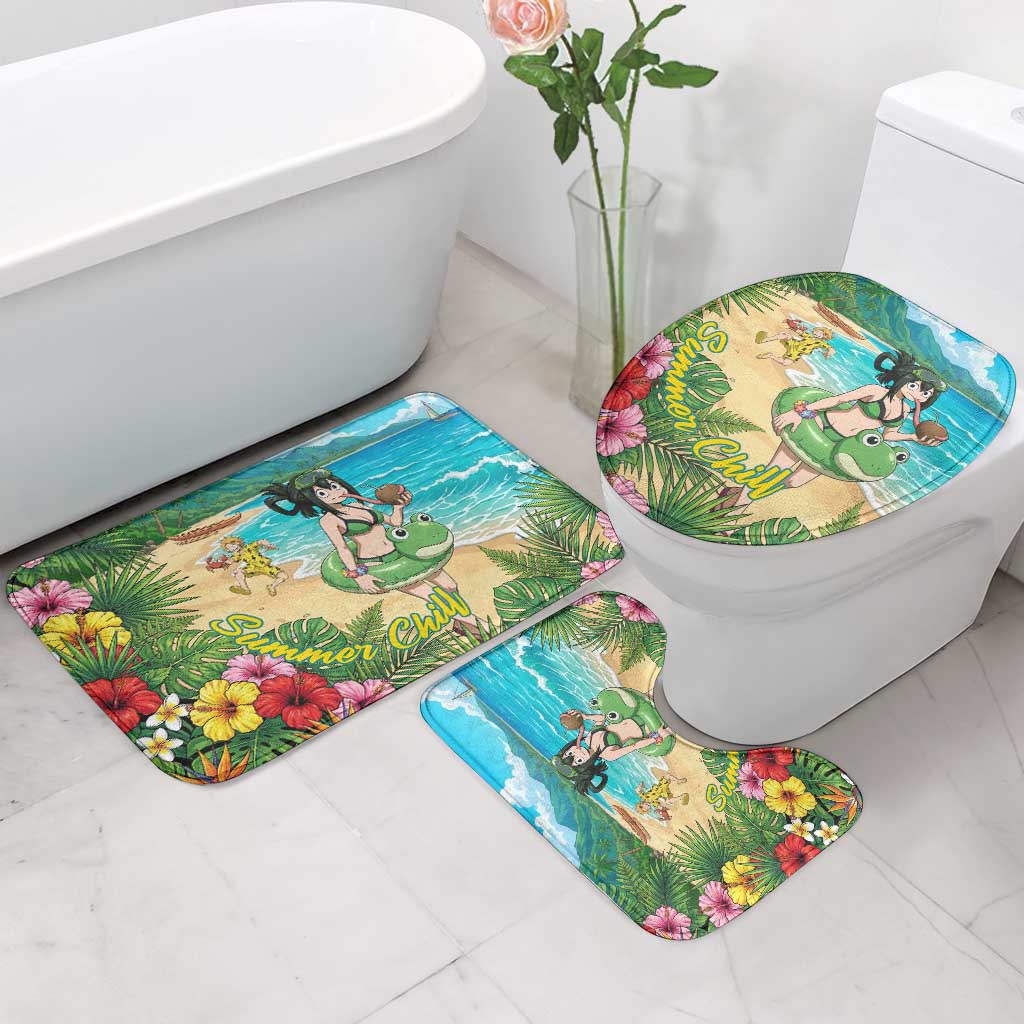 Tsuyu Asui Summer Chill Bathroom Set Tropical Anime Vacation Art