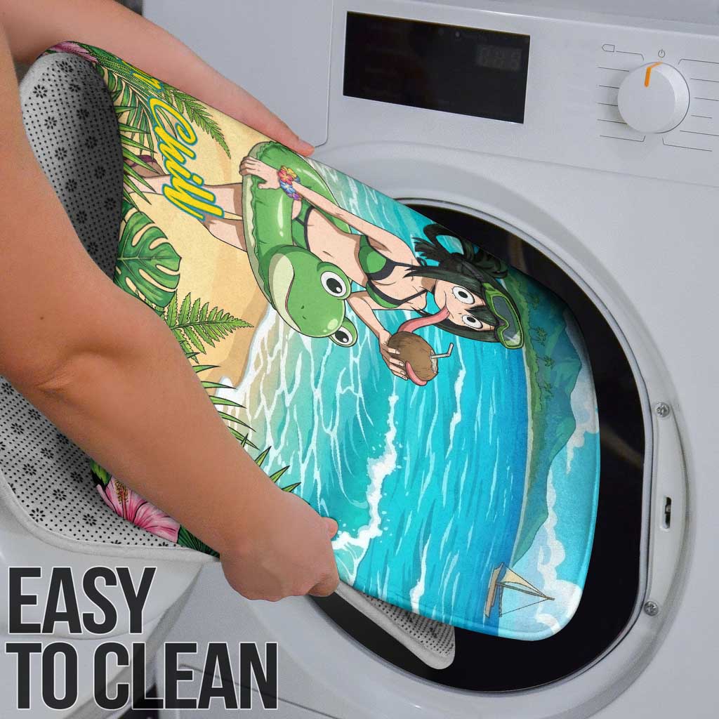 Tsuyu Asui Summer Chill Bathroom Set Tropical Anime Vacation Art