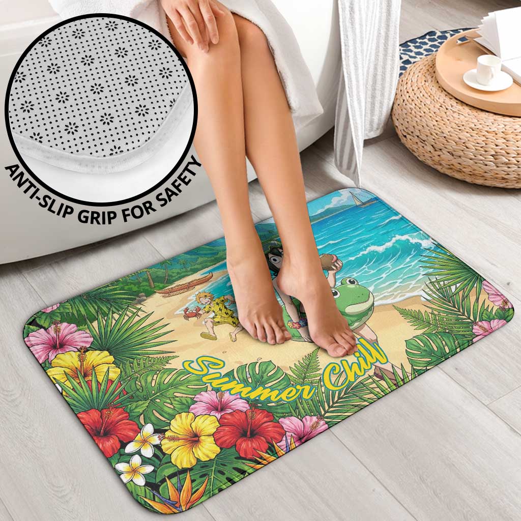 Tsuyu Asui Summer Chill Bathroom Set Tropical Anime Vacation Art