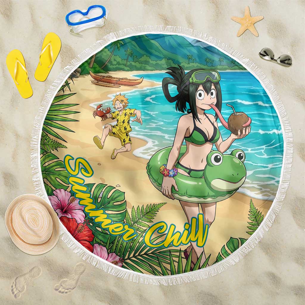 Tsuyu Asui Summer Chill Beach Blanket Tropical Anime Vacation Art