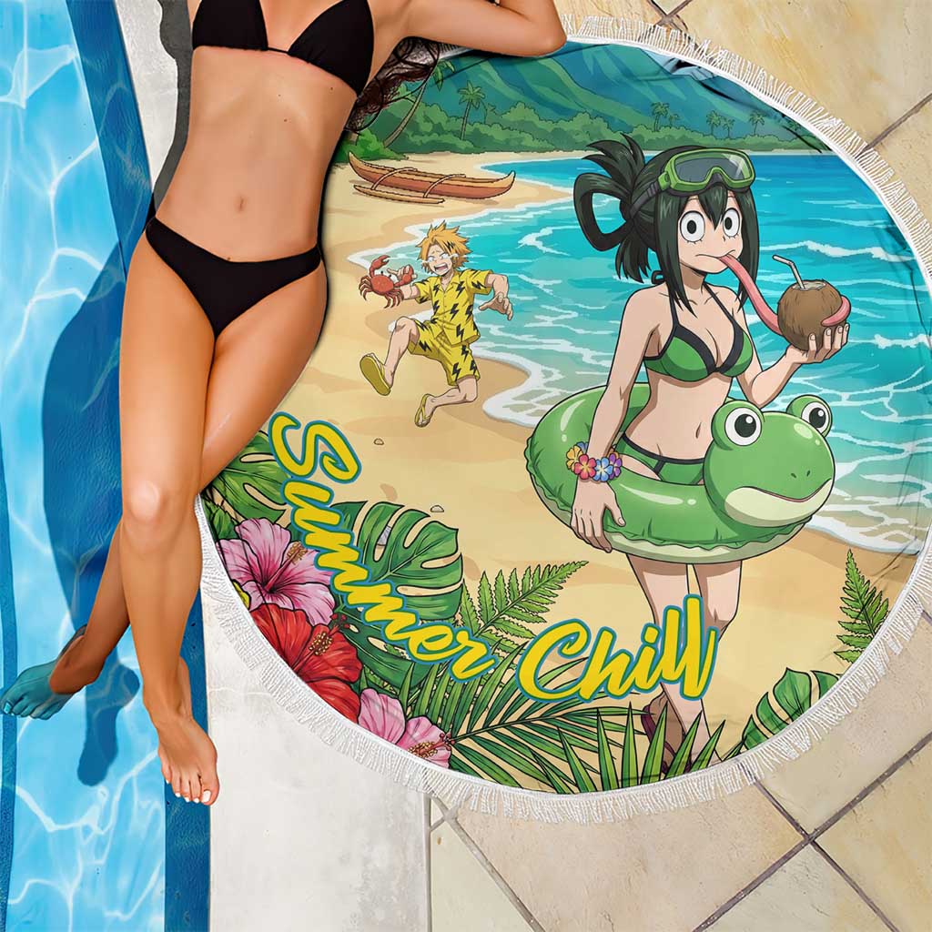 Tsuyu Asui Summer Chill Beach Blanket Tropical Anime Vacation Art