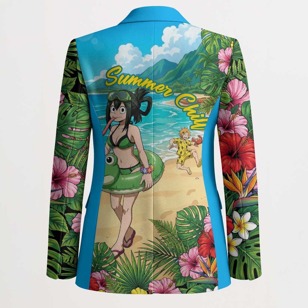 Tsuyu Asui Summer Chill Blazer Tropical Anime Vacation Art