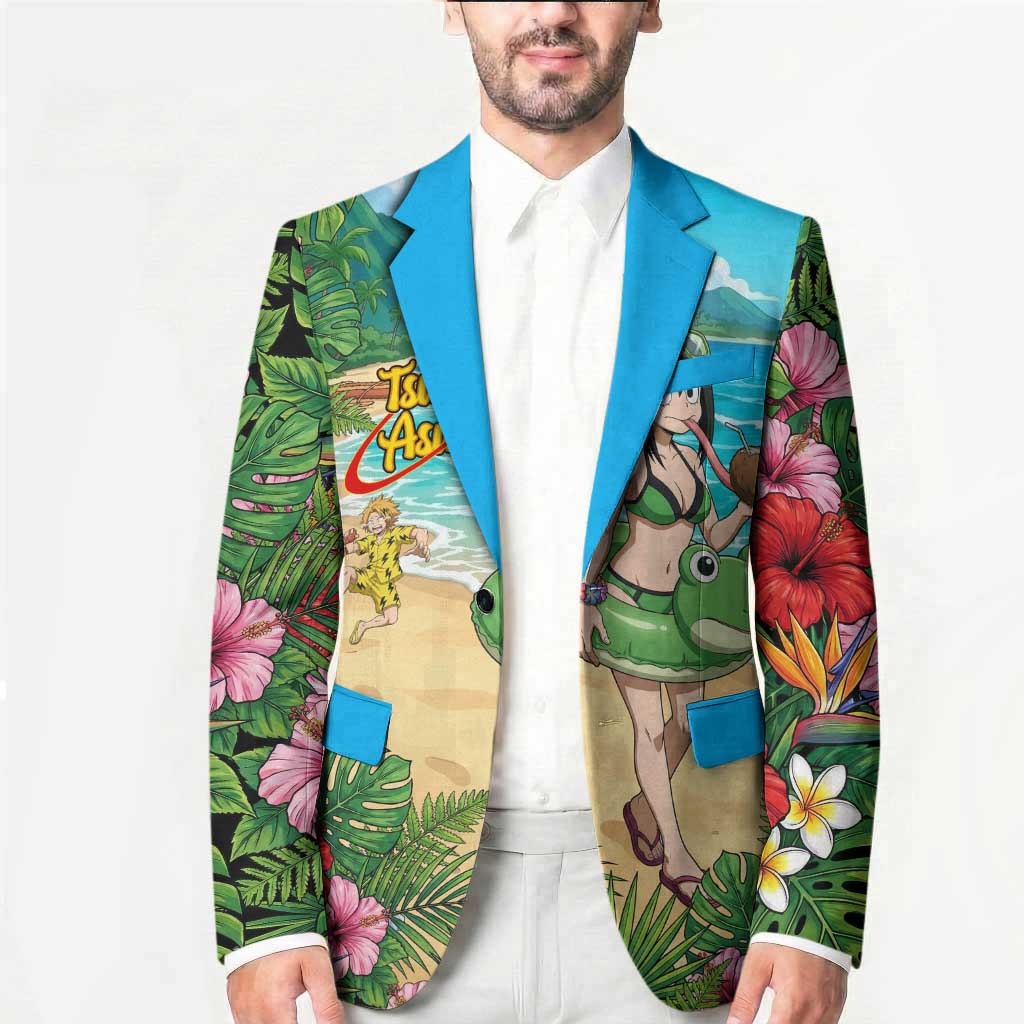 Tsuyu Asui Summer Chill Blazer Tropical Anime Vacation Art