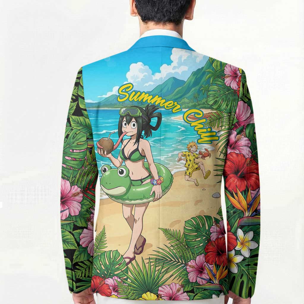 Tsuyu Asui Summer Chill Blazer Tropical Anime Vacation Art