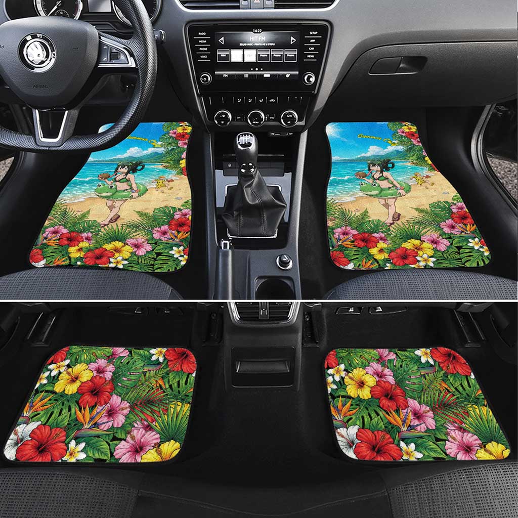 Tsuyu Asui Summer Chill Car Mats Tropical Anime Vacation Art