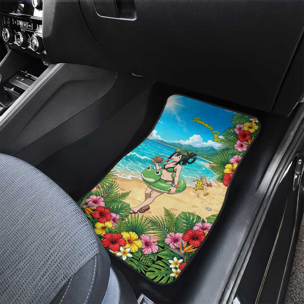 Tsuyu Asui Summer Chill Car Mats Tropical Anime Vacation Art