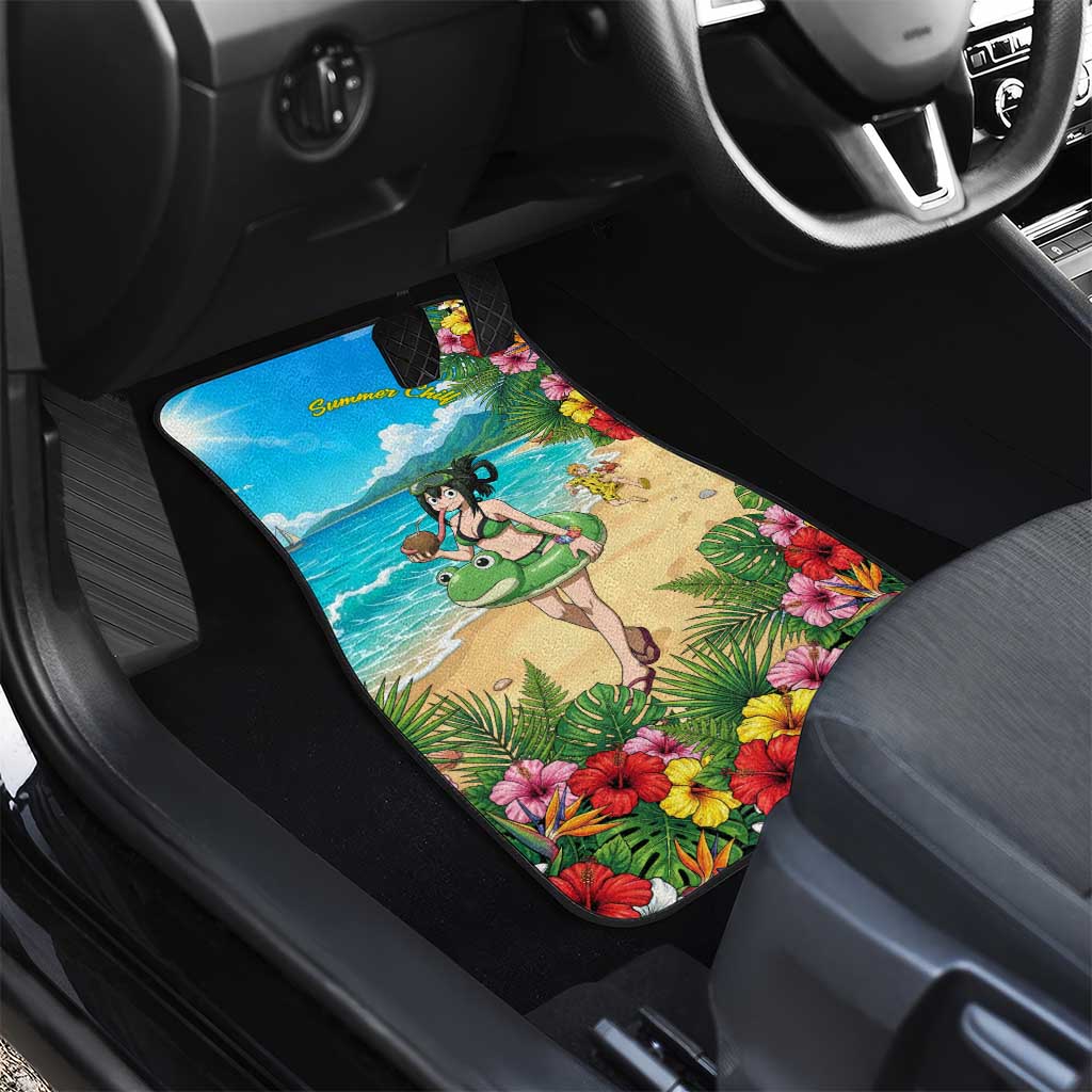 Tsuyu Asui Summer Chill Car Mats Tropical Anime Vacation Art