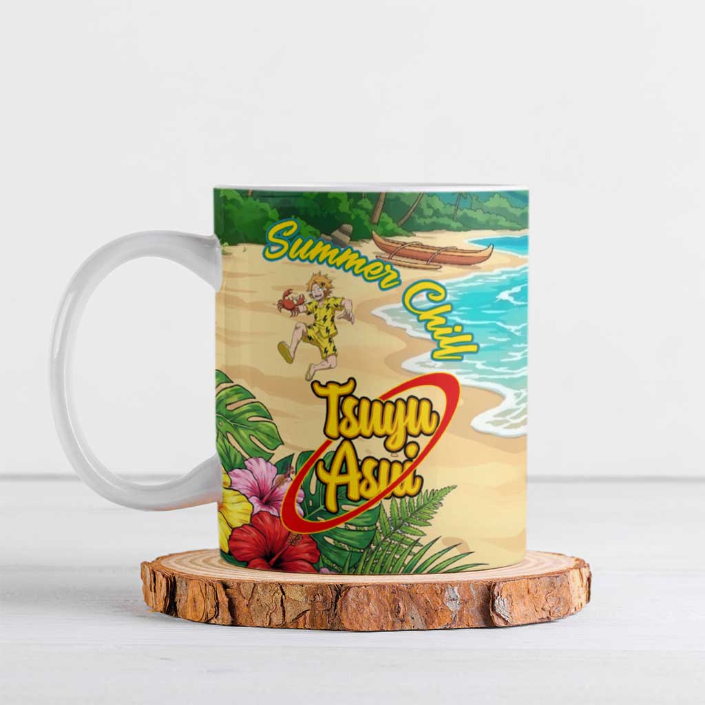 Tsuyu Asui Summer Chill Ceramic Mug Tropical Anime Vacation Art