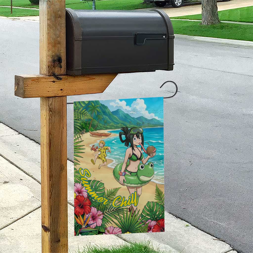 Tsuyu Asui Summer Chill Garden Flag Tropical Anime Vacation Art
