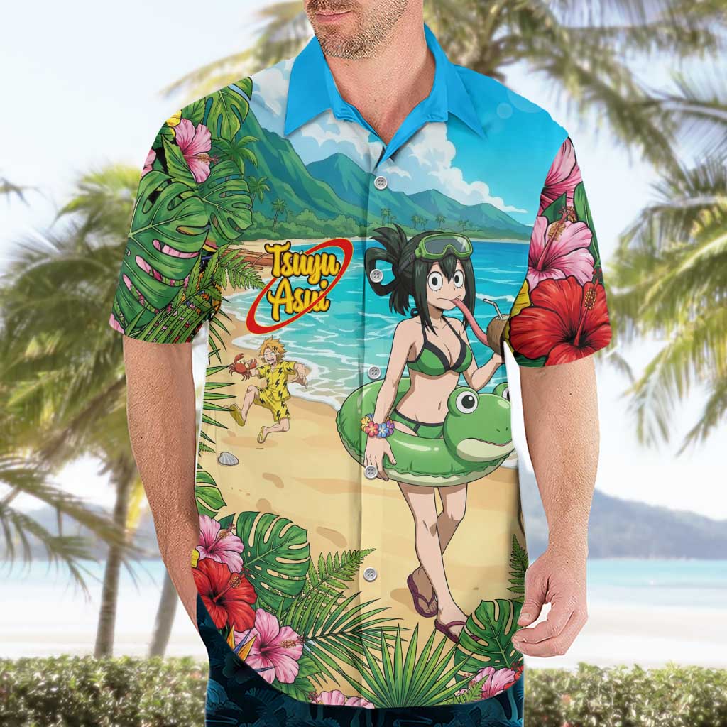 Tsuyu Asui Summer Chill Hawaiian Shirt Tropical Anime Vacation Art