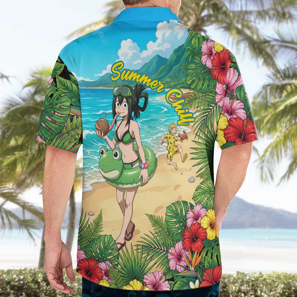 Tsuyu Asui Summer Chill Hawaiian Shirt Tropical Anime Vacation Art