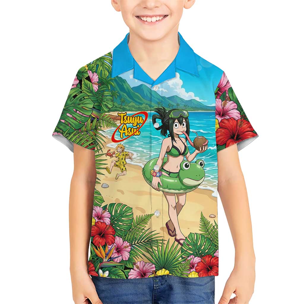 Tsuyu Asui Summer Chill Kid Hawaiian Shirt Tropical Anime Vacation Art