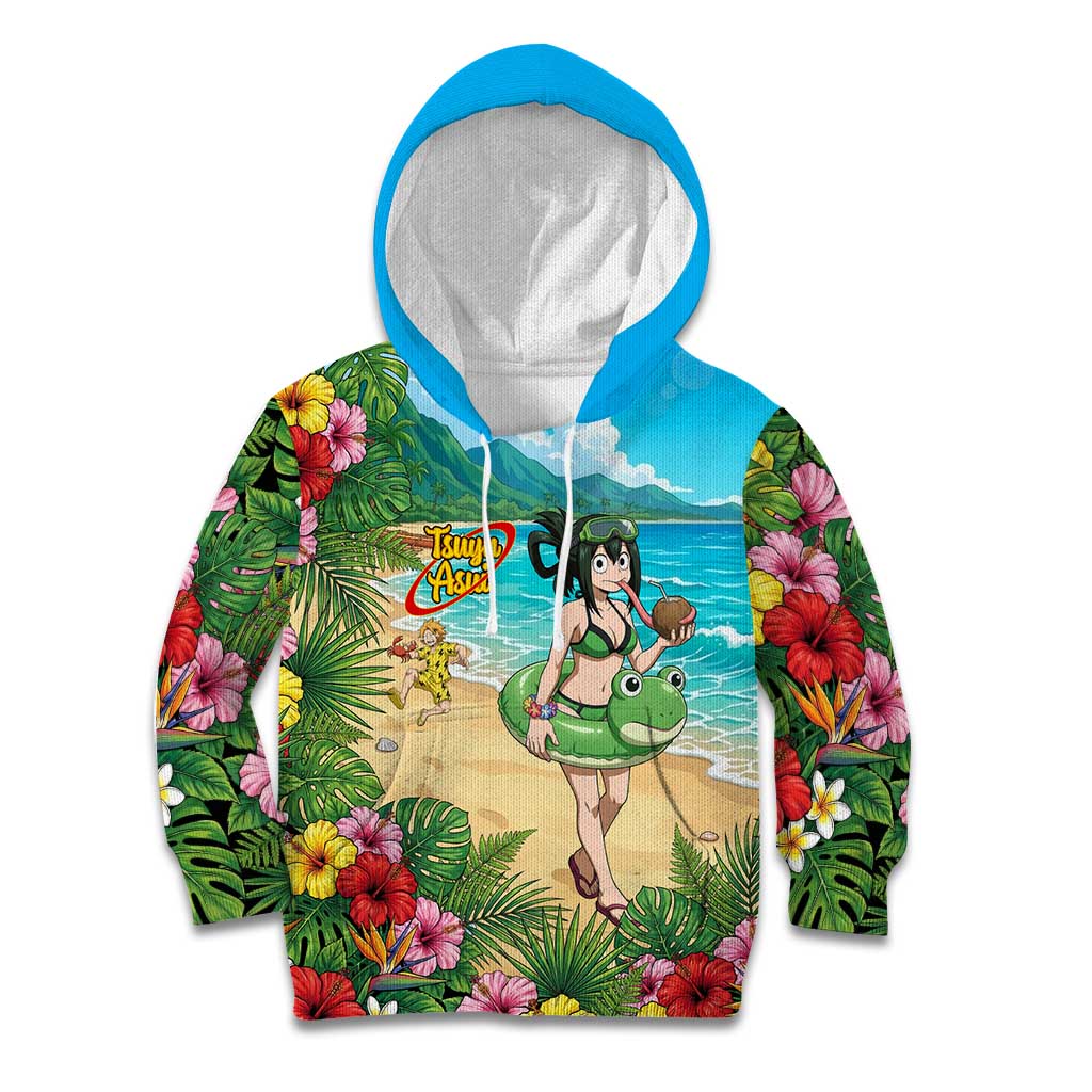 Tsuyu Asui Summer Chill Kid Hoodie Tropical Anime Vacation Art
