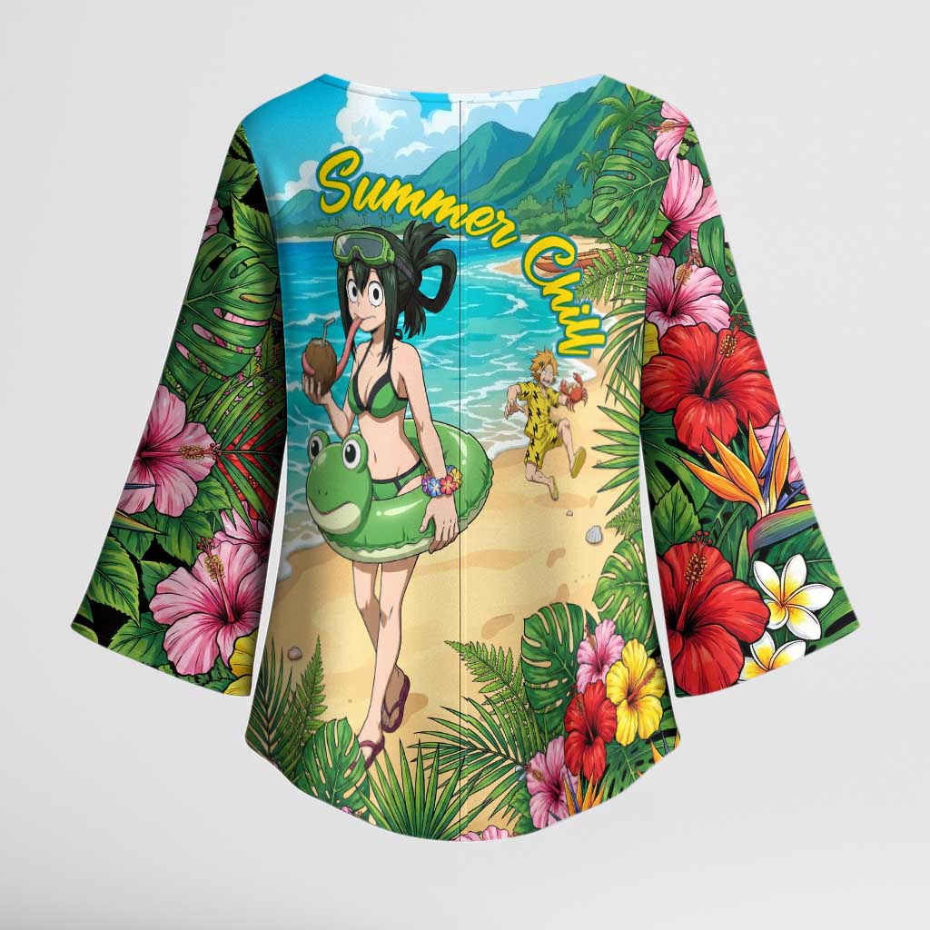 Tsuyu Asui Summer Chill Kimono Sleeve Blouse Tropical Anime Vacation Art
