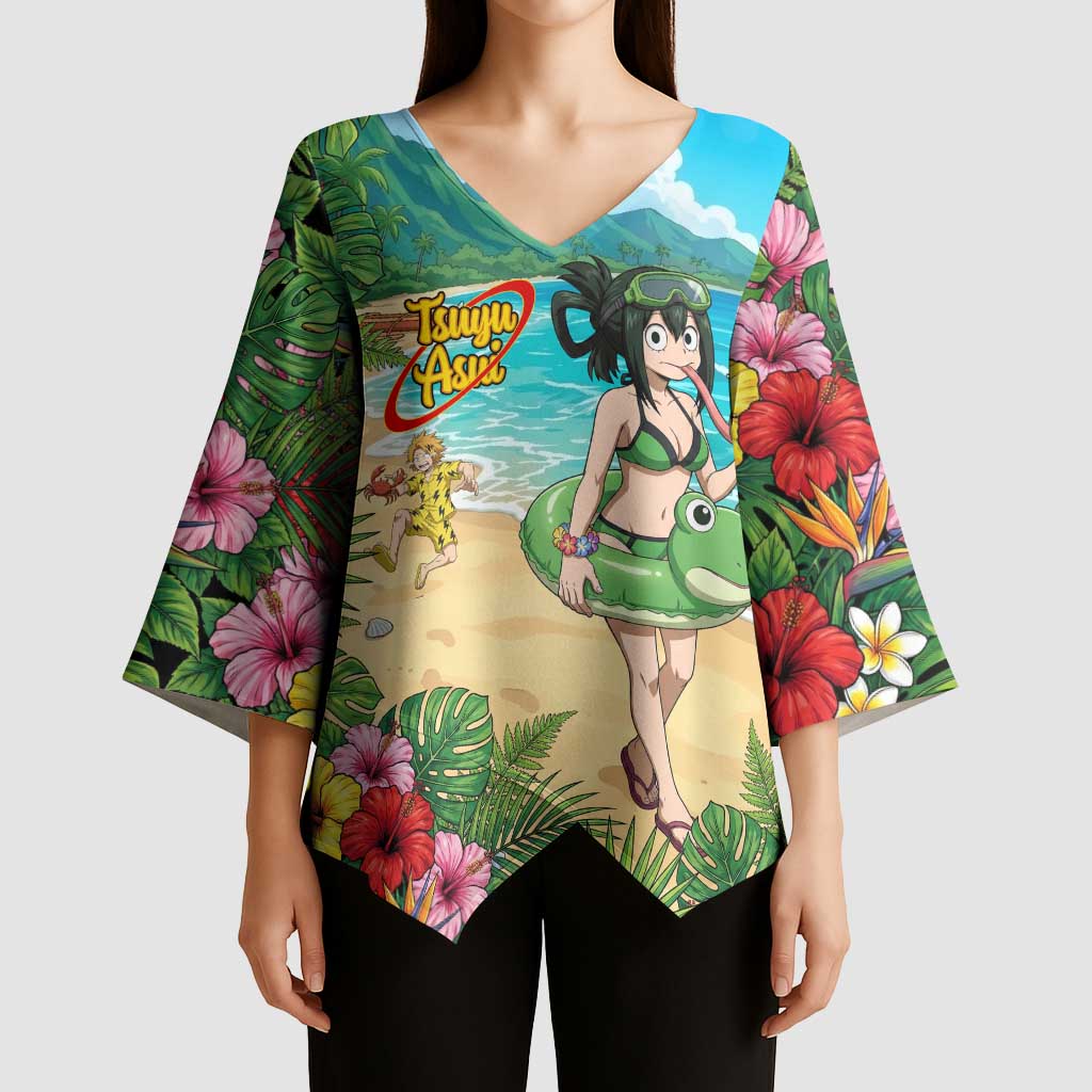 Tsuyu Asui Summer Chill Kimono Sleeve Blouse Tropical Anime Vacation Art