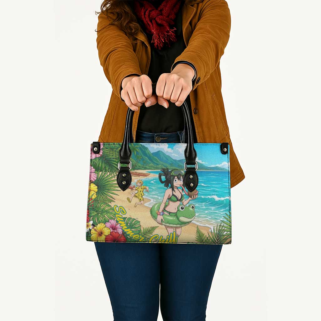 Tsuyu Asui Summer Chill Leather Bag Tropical Anime Vacation Art