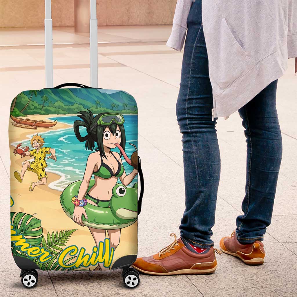 Tsuyu Asui Summer Chill Luggage Cover Tropical Anime Vacation Art
