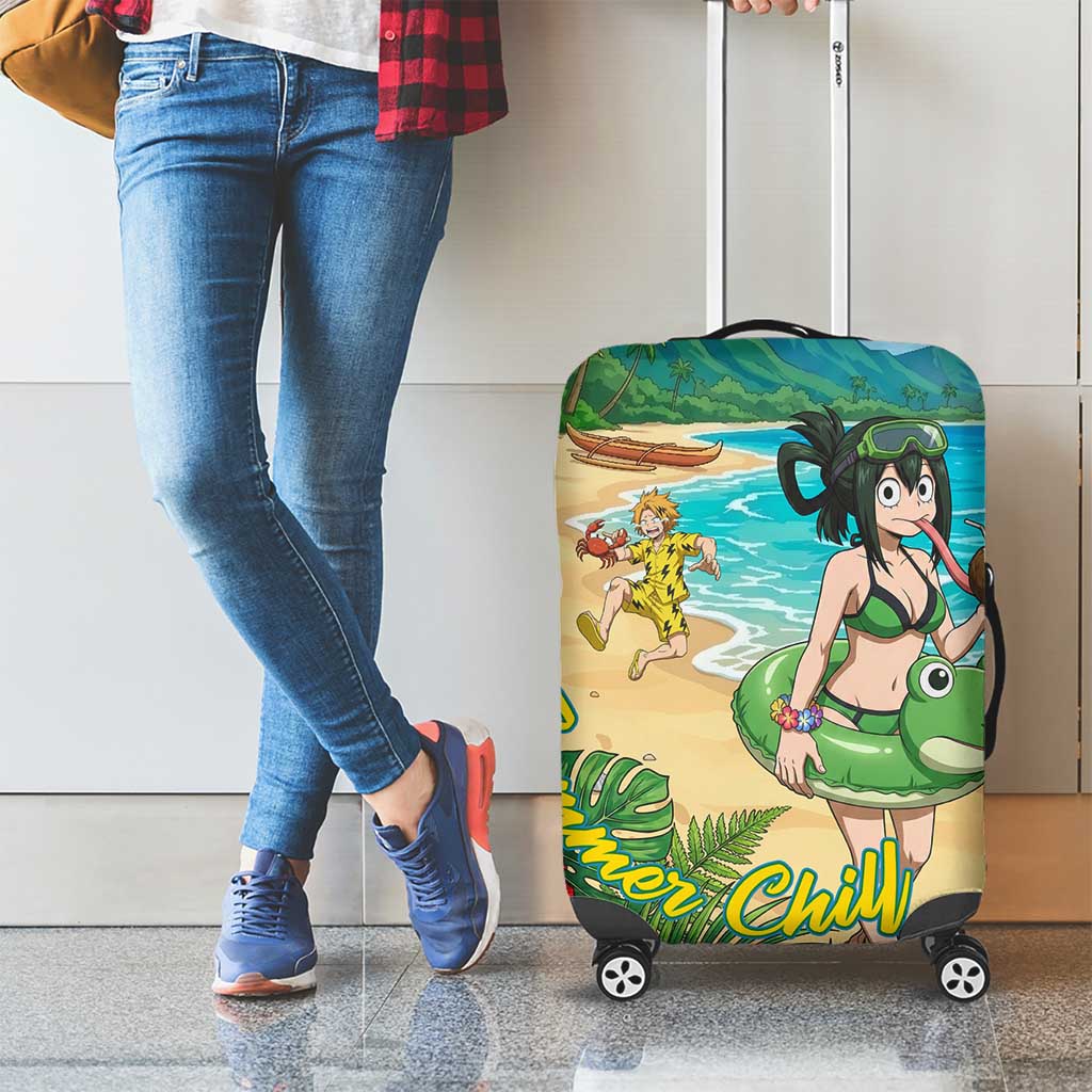 Tsuyu Asui Summer Chill Luggage Cover Tropical Anime Vacation Art