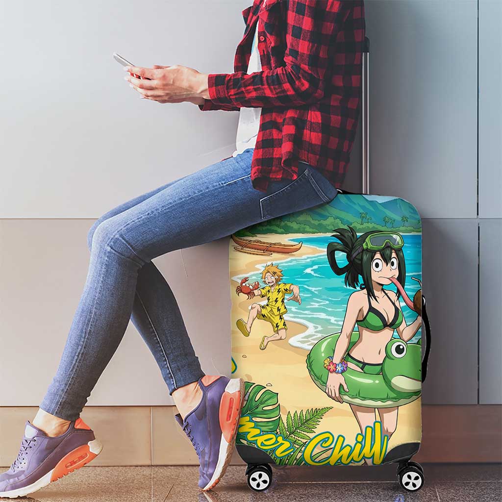Tsuyu Asui Summer Chill Luggage Cover Tropical Anime Vacation Art