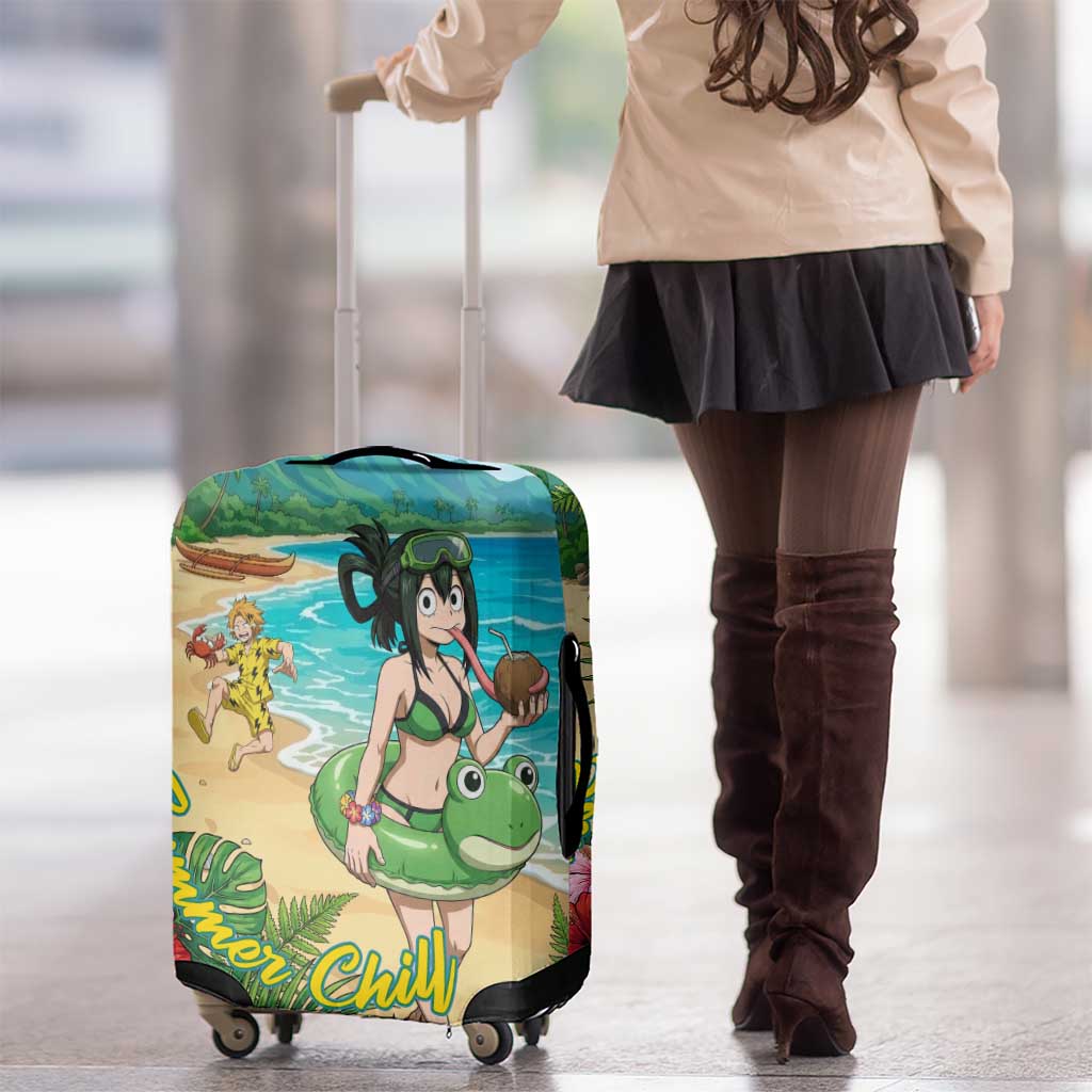 Tsuyu Asui Summer Chill Luggage Cover Tropical Anime Vacation Art