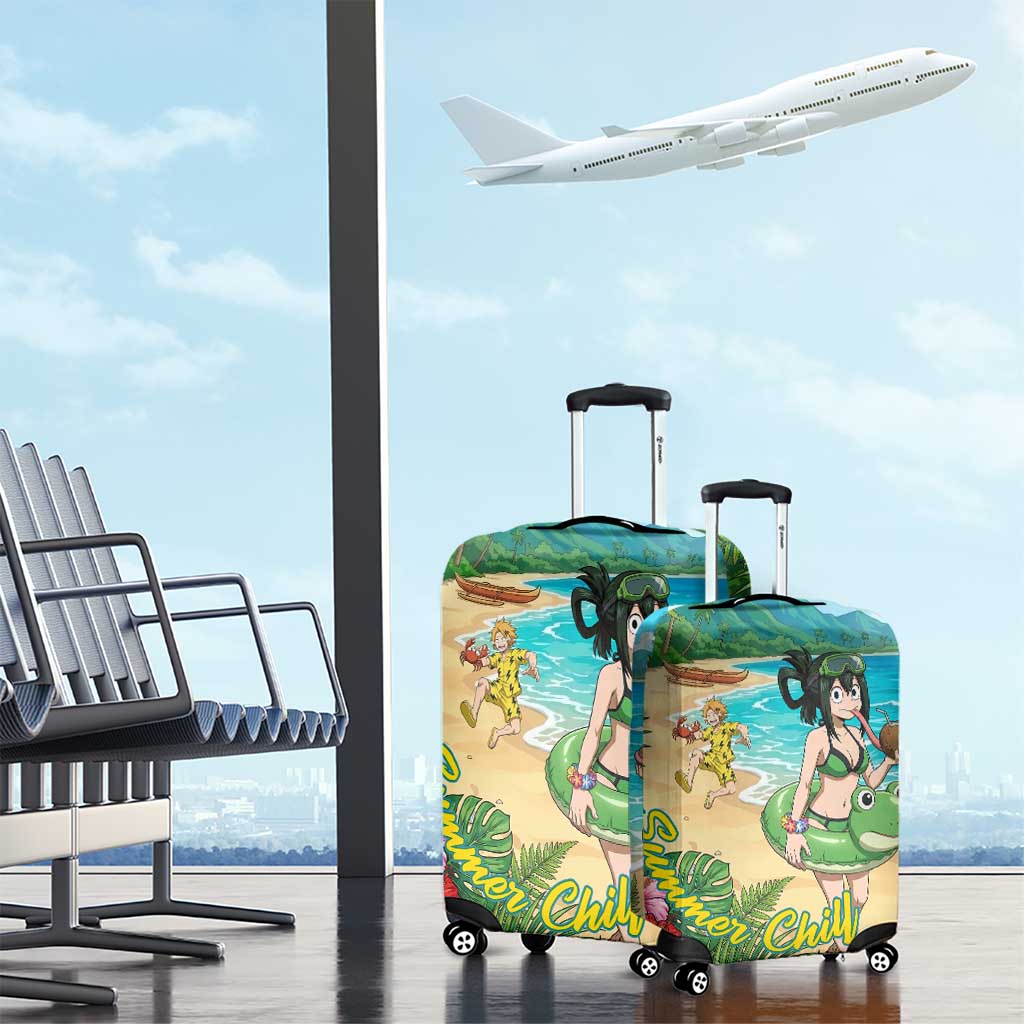 Tsuyu Asui Summer Chill Luggage Cover Tropical Anime Vacation Art