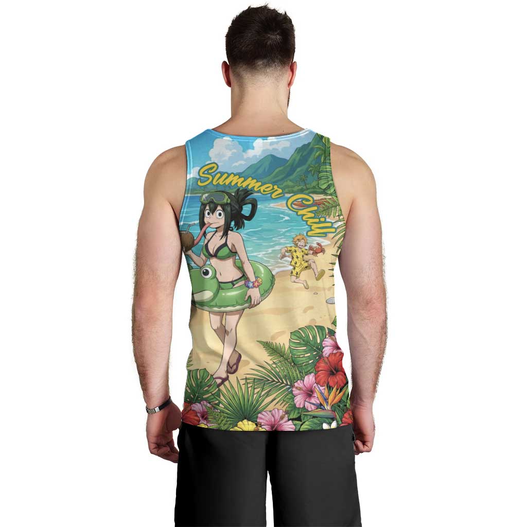 Tsuyu Asui Summer Chill Men Tank Top Tropical Anime Vacation Art