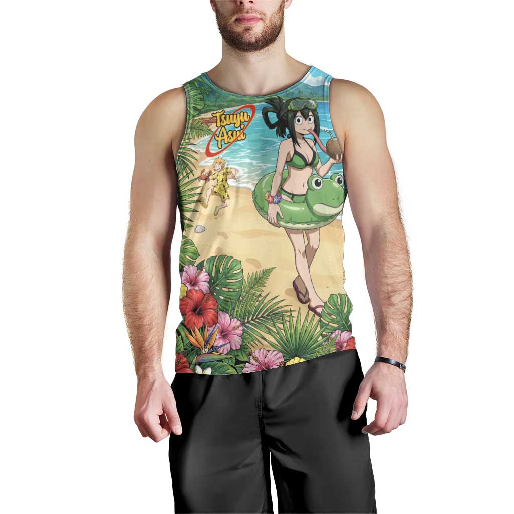 Tsuyu Asui Summer Chill Men Tank Top Tropical Anime Vacation Art
